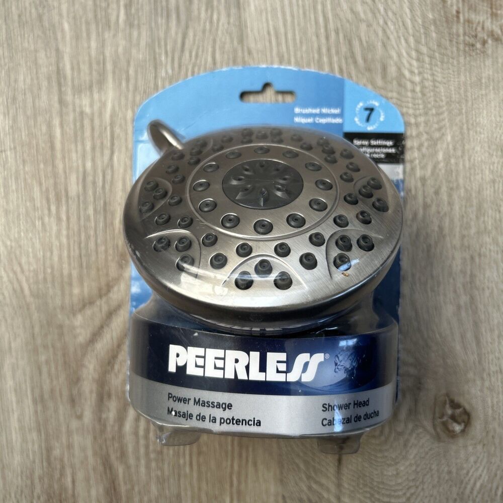 Peerless Shower Head 7 Spray Power Massage Brushed Nickel 76631CSN New Sealed
